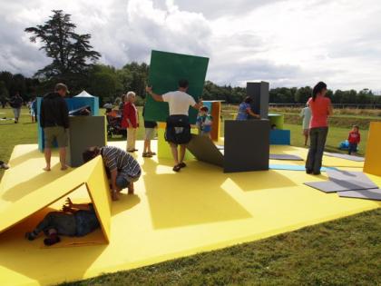 Garden Folly installation at Big House Festival, Castletown House, curated by Katy Fitzpatrick, co-commission by IMMA and The Performance Corporation. Photograph Rhona Byrne. 