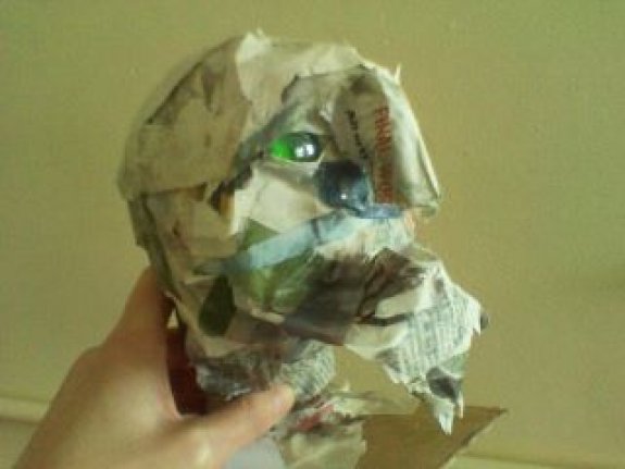 Children and teacher’s puppets : 9yr old’s papier mache puppet