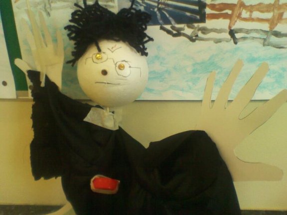 Harry Potter puppet by 9 yr old