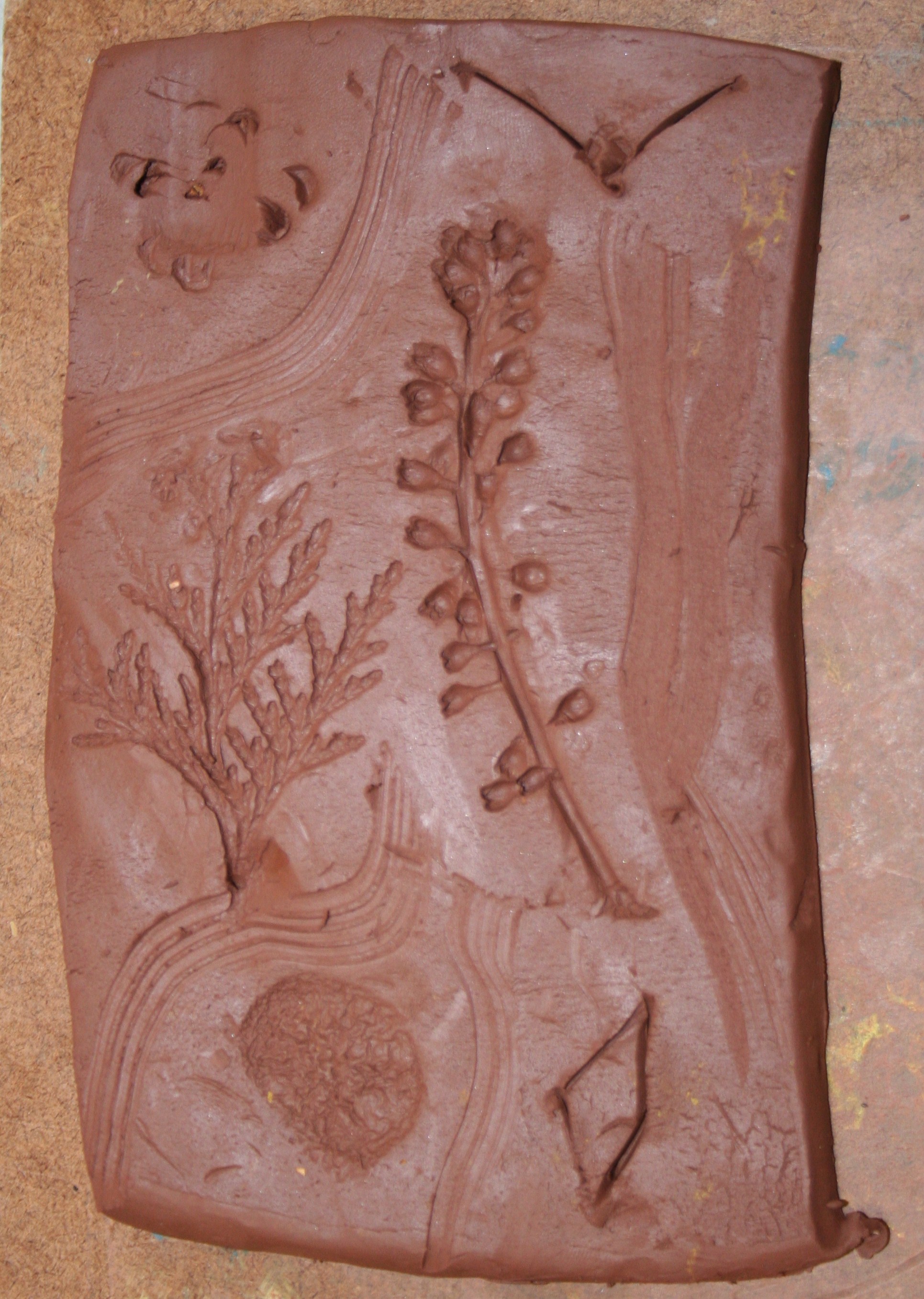 Imprints into clay 