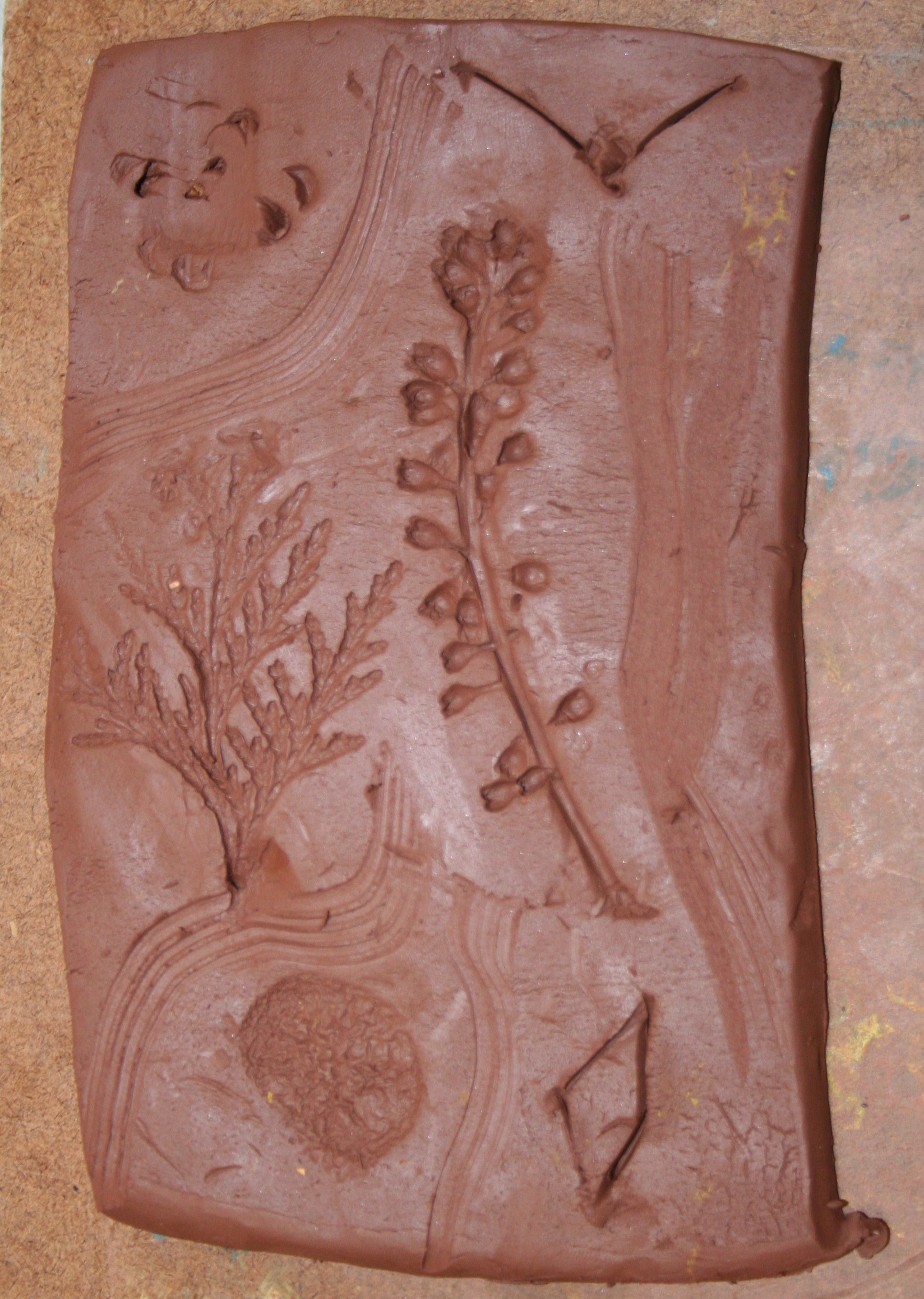Imprints into clay 