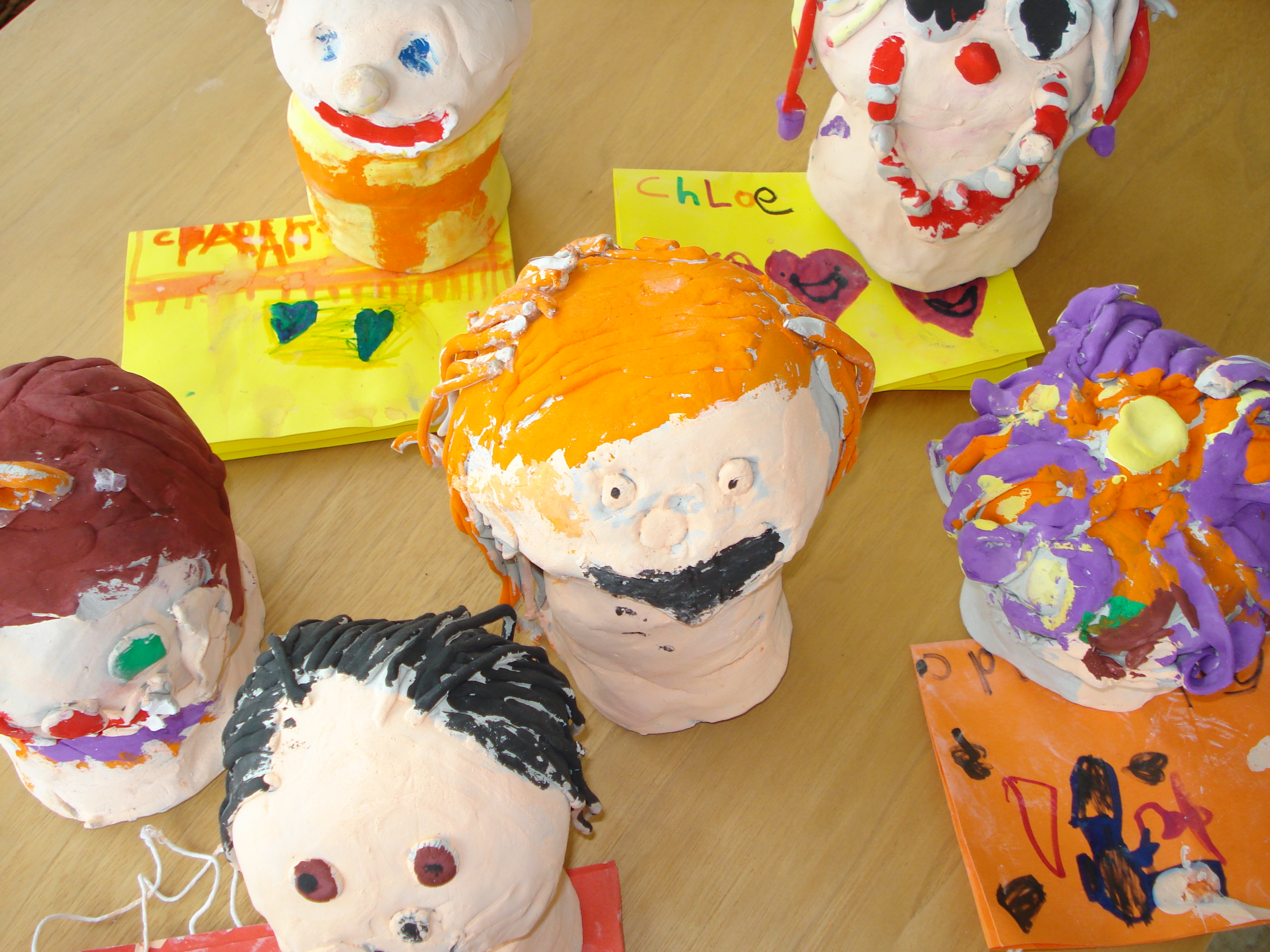 Clay Sculptures by 4-7 year olds